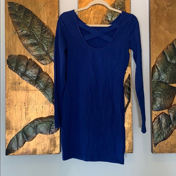 Blue Long Sleeve Dress - Picture 3 of 3